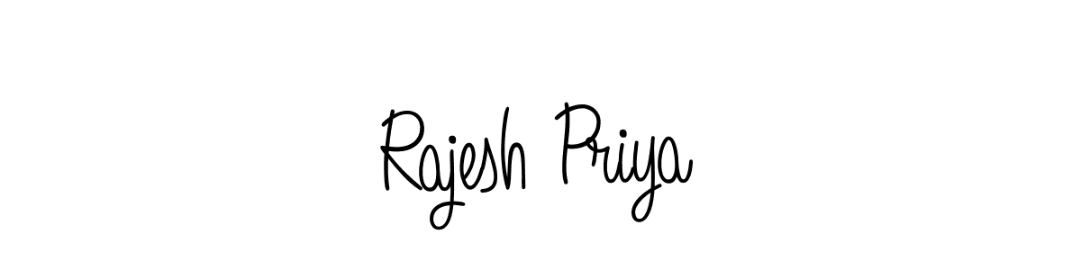 Also we have Rajesh Priya name is the best signature style. Create professional handwritten signature collection using Angelique-Rose-font-FFP autograph style. Rajesh Priya signature style 5 images and pictures png