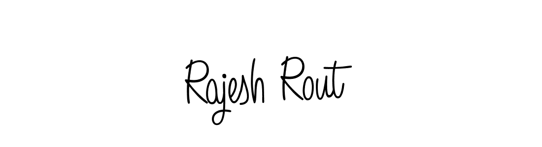 Use a signature maker to create a handwritten signature online. With this signature software, you can design (Angelique-Rose-font-FFP) your own signature for name Rajesh Rout. Rajesh Rout signature style 5 images and pictures png
