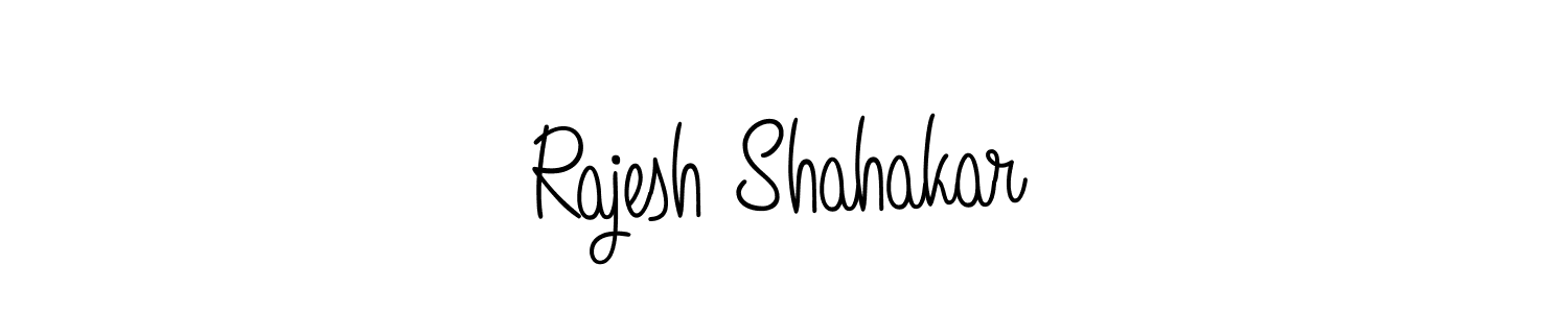 Use a signature maker to create a handwritten signature online. With this signature software, you can design (Angelique-Rose-font-FFP) your own signature for name Rajesh Shahakar. Rajesh Shahakar signature style 5 images and pictures png