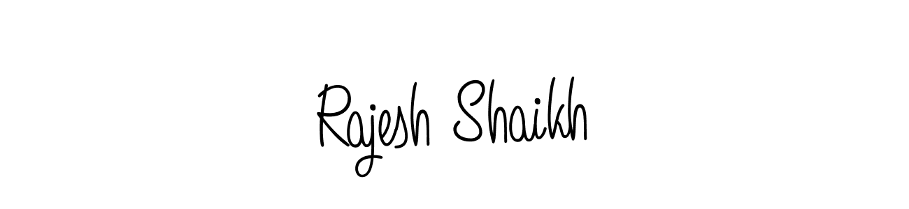 Use a signature maker to create a handwritten signature online. With this signature software, you can design (Angelique-Rose-font-FFP) your own signature for name Rajesh Shaikh. Rajesh Shaikh signature style 5 images and pictures png