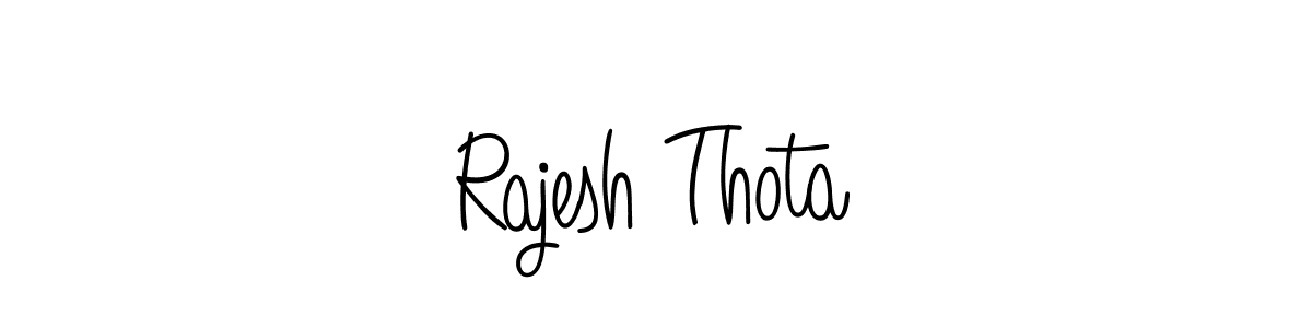 Design your own signature with our free online signature maker. With this signature software, you can create a handwritten (Angelique-Rose-font-FFP) signature for name Rajesh Thota. Rajesh Thota signature style 5 images and pictures png