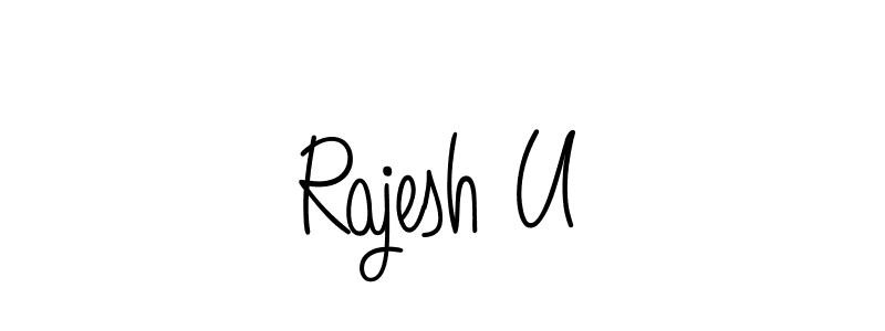 You should practise on your own different ways (Angelique-Rose-font-FFP) to write your name (Rajesh U) in signature. don't let someone else do it for you. Rajesh U signature style 5 images and pictures png