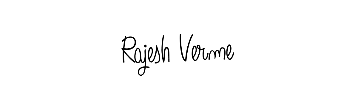 Make a beautiful signature design for name Rajesh Verme. With this signature (Angelique-Rose-font-FFP) style, you can create a handwritten signature for free. Rajesh Verme signature style 5 images and pictures png