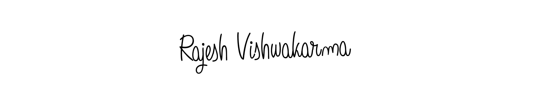 Design your own signature with our free online signature maker. With this signature software, you can create a handwritten (Angelique-Rose-font-FFP) signature for name Rajesh Vishwakarma. Rajesh Vishwakarma signature style 5 images and pictures png