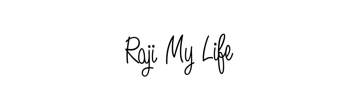 Use a signature maker to create a handwritten signature online. With this signature software, you can design (Angelique-Rose-font-FFP) your own signature for name Raji My Life. Raji My Life signature style 5 images and pictures png