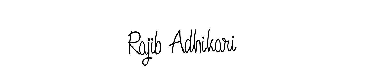 Make a beautiful signature design for name Rajib Adhikari. With this signature (Angelique-Rose-font-FFP) style, you can create a handwritten signature for free. Rajib Adhikari signature style 5 images and pictures png