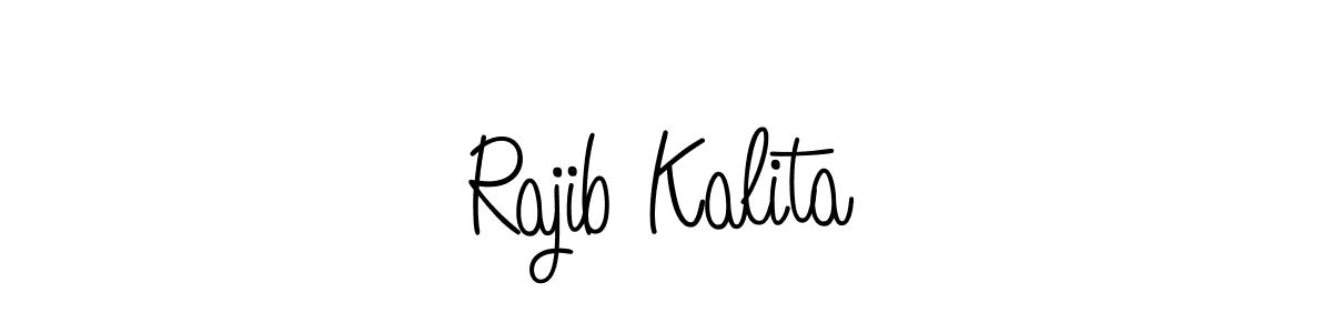 Use a signature maker to create a handwritten signature online. With this signature software, you can design (Angelique-Rose-font-FFP) your own signature for name Rajib Kalita. Rajib Kalita signature style 5 images and pictures png