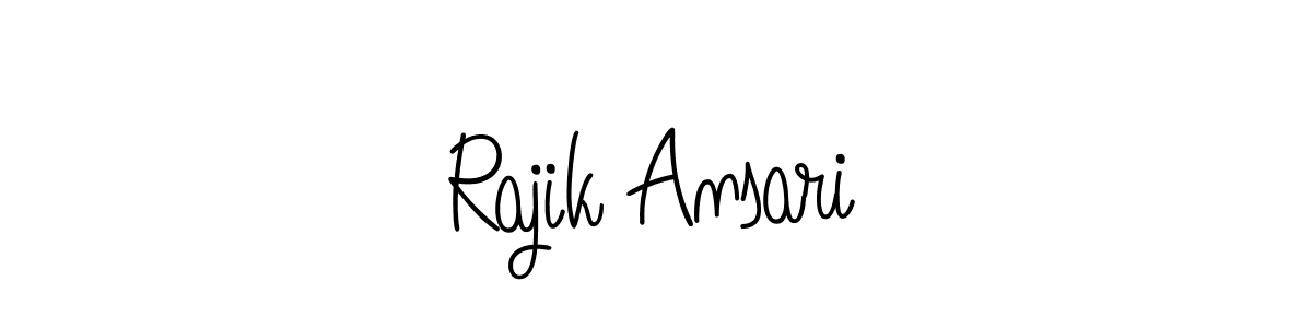 You should practise on your own different ways (Angelique-Rose-font-FFP) to write your name (Rajik Ansari) in signature. don't let someone else do it for you. Rajik Ansari signature style 5 images and pictures png