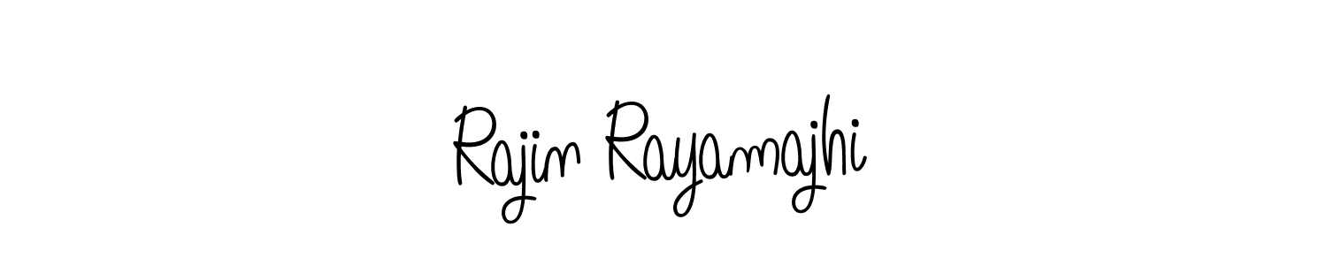 Make a beautiful signature design for name Rajin Rayamajhi. With this signature (Angelique-Rose-font-FFP) style, you can create a handwritten signature for free. Rajin Rayamajhi signature style 5 images and pictures png