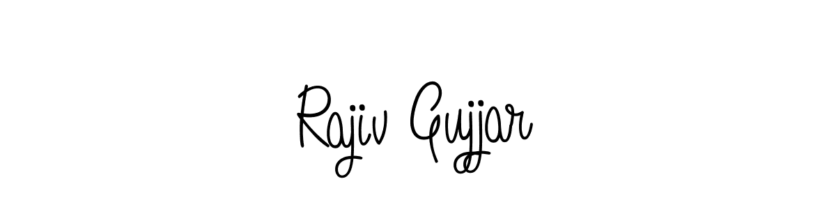 The best way (Angelique-Rose-font-FFP) to make a short signature is to pick only two or three words in your name. The name Rajiv Gujjar include a total of six letters. For converting this name. Rajiv Gujjar signature style 5 images and pictures png