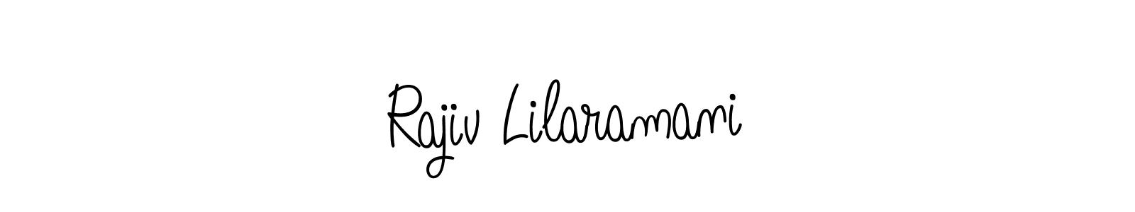 You should practise on your own different ways (Angelique-Rose-font-FFP) to write your name (Rajiv Lilaramani) in signature. don't let someone else do it for you. Rajiv Lilaramani signature style 5 images and pictures png