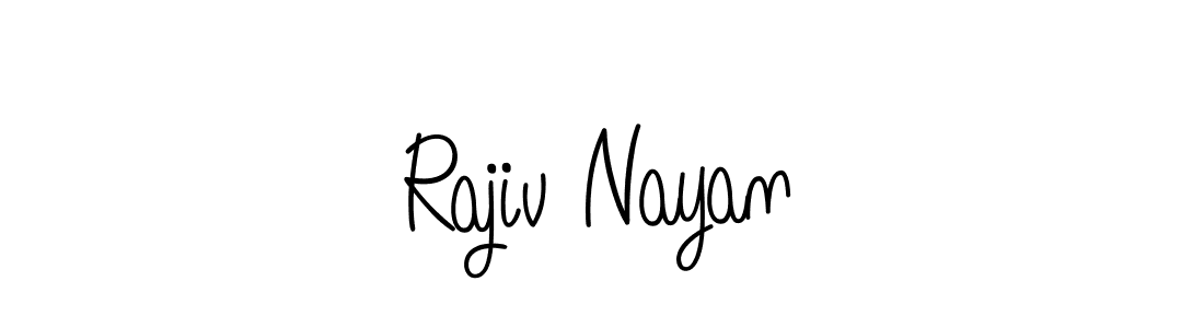 How to make Rajiv Nayan name signature. Use Angelique-Rose-font-FFP style for creating short signs online. This is the latest handwritten sign. Rajiv Nayan signature style 5 images and pictures png