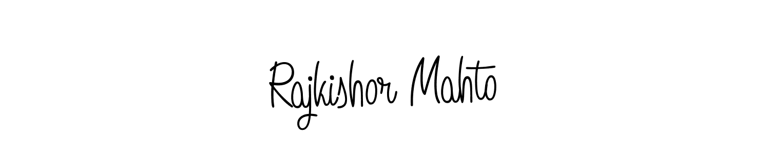 How to make Rajkishor Mahto name signature. Use Angelique-Rose-font-FFP style for creating short signs online. This is the latest handwritten sign. Rajkishor Mahto signature style 5 images and pictures png