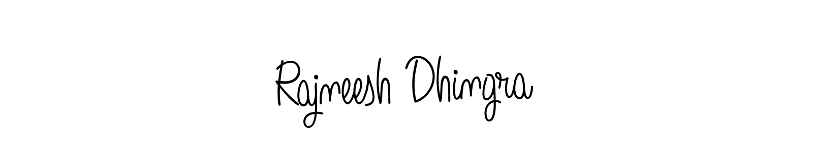 You should practise on your own different ways (Angelique-Rose-font-FFP) to write your name (Rajneesh Dhingra) in signature. don't let someone else do it for you. Rajneesh Dhingra signature style 5 images and pictures png