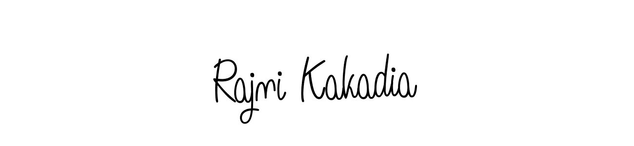 The best way (Angelique-Rose-font-FFP) to make a short signature is to pick only two or three words in your name. The name Rajni Kakadia include a total of six letters. For converting this name. Rajni Kakadia signature style 5 images and pictures png