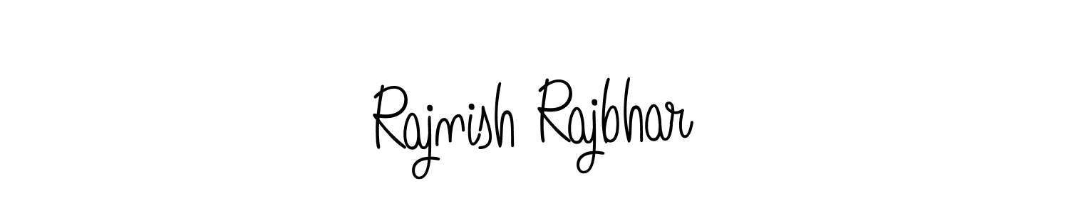 You should practise on your own different ways (Angelique-Rose-font-FFP) to write your name (Rajnish Rajbhar) in signature. don't let someone else do it for you. Rajnish Rajbhar signature style 5 images and pictures png