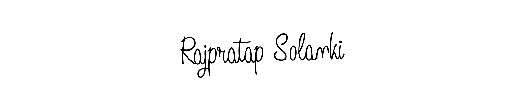 The best way (Angelique-Rose-font-FFP) to make a short signature is to pick only two or three words in your name. The name Rajpratap Solanki include a total of six letters. For converting this name. Rajpratap Solanki signature style 5 images and pictures png