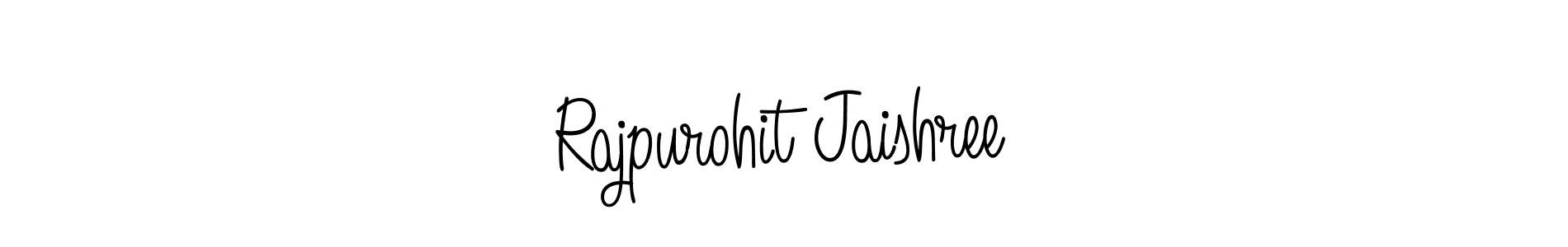 Create a beautiful signature design for name Rajpurohit Jaishree. With this signature (Angelique-Rose-font-FFP) fonts, you can make a handwritten signature for free. Rajpurohit Jaishree signature style 5 images and pictures png