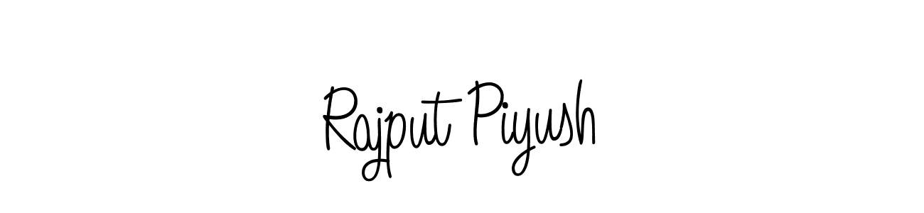 The best way (Angelique-Rose-font-FFP) to make a short signature is to pick only two or three words in your name. The name Rajput Piyush include a total of six letters. For converting this name. Rajput Piyush signature style 5 images and pictures png