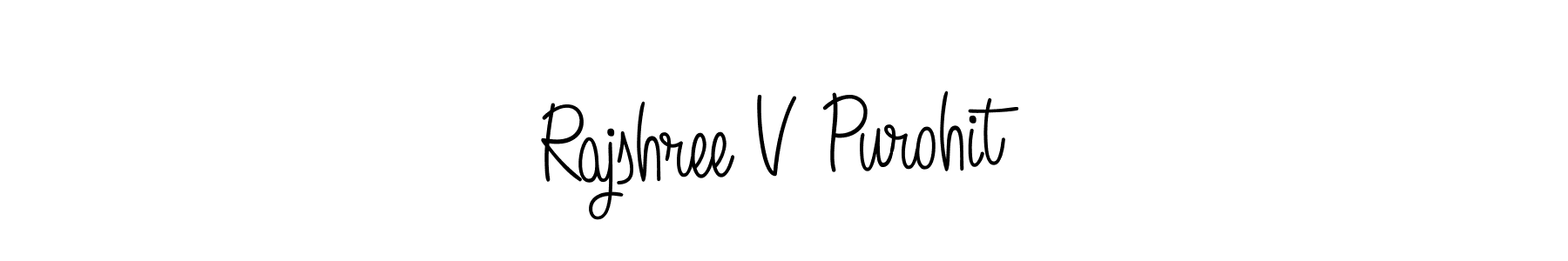 Design your own signature with our free online signature maker. With this signature software, you can create a handwritten (Angelique-Rose-font-FFP) signature for name Rajshree V Purohit. Rajshree V Purohit signature style 5 images and pictures png