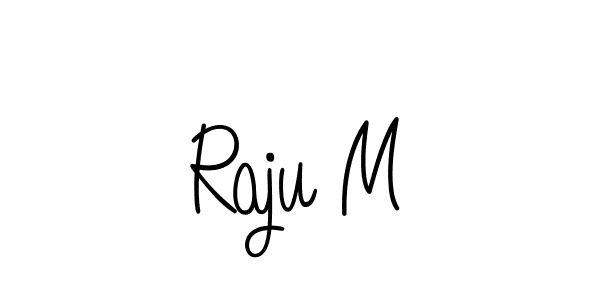 The best way (Angelique-Rose-font-FFP) to make a short signature is to pick only two or three words in your name. The name Raju M include a total of six letters. For converting this name. Raju M signature style 5 images and pictures png