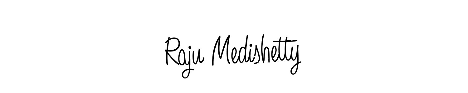 Create a beautiful signature design for name Raju Medishetty. With this signature (Angelique-Rose-font-FFP) fonts, you can make a handwritten signature for free. Raju Medishetty signature style 5 images and pictures png