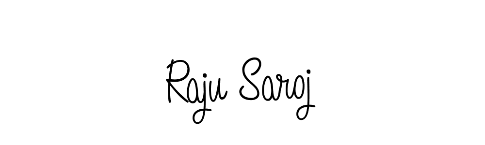 Use a signature maker to create a handwritten signature online. With this signature software, you can design (Angelique-Rose-font-FFP) your own signature for name Raju Saroj. Raju Saroj signature style 5 images and pictures png