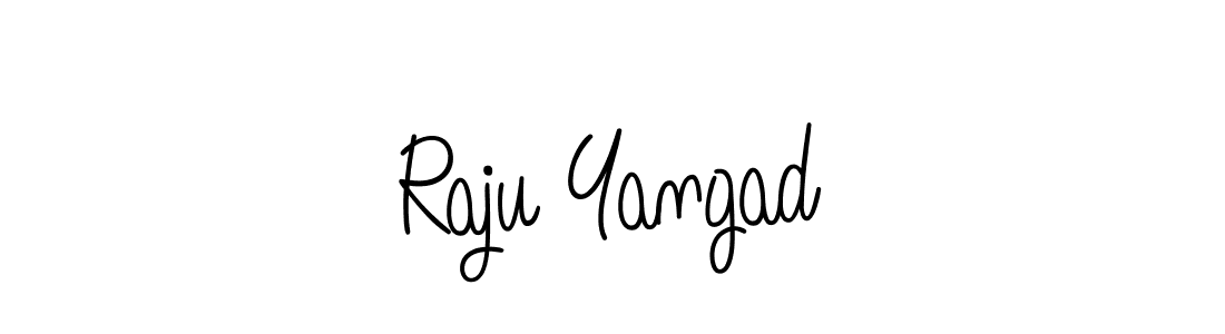 Use a signature maker to create a handwritten signature online. With this signature software, you can design (Angelique-Rose-font-FFP) your own signature for name Raju Yangad. Raju Yangad signature style 5 images and pictures png