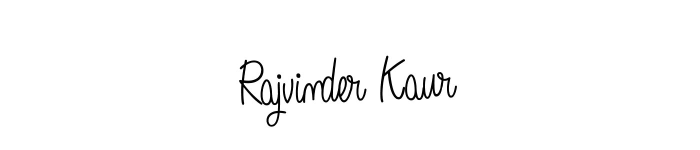 Rajvinder Kaur stylish signature style. Best Handwritten Sign (Angelique-Rose-font-FFP) for my name. Handwritten Signature Collection Ideas for my name Rajvinder Kaur. Rajvinder Kaur signature style 5 images and pictures png