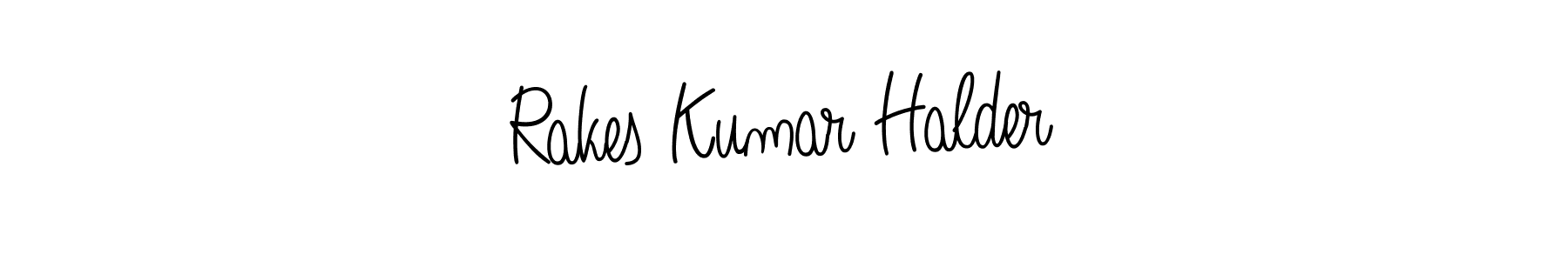 The best way (Angelique-Rose-font-FFP) to make a short signature is to pick only two or three words in your name. The name Rakes Kumar Halder include a total of six letters. For converting this name. Rakes Kumar Halder signature style 5 images and pictures png