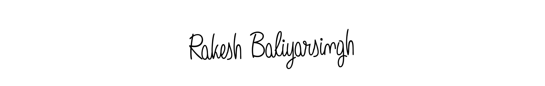 The best way (Angelique-Rose-font-FFP) to make a short signature is to pick only two or three words in your name. The name Rakesh Baliyarsingh include a total of six letters. For converting this name. Rakesh Baliyarsingh signature style 5 images and pictures png