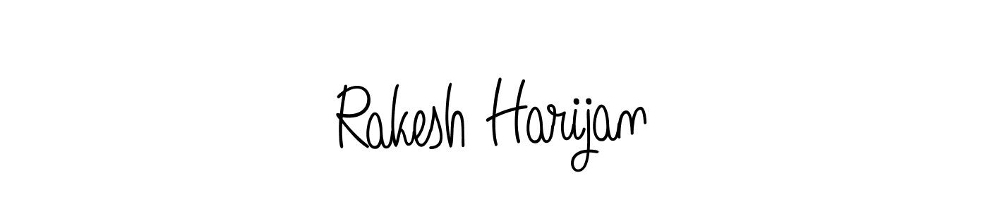 You should practise on your own different ways (Angelique-Rose-font-FFP) to write your name (Rakesh Harijan) in signature. don't let someone else do it for you. Rakesh Harijan signature style 5 images and pictures png