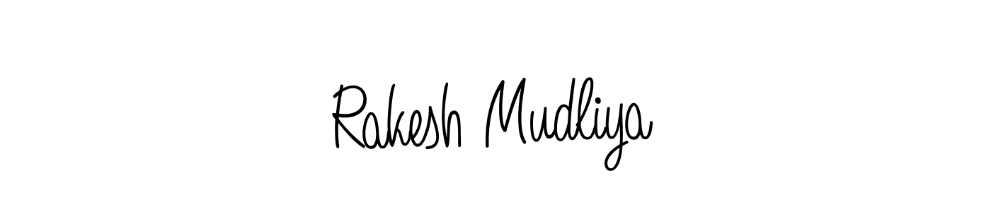 Use a signature maker to create a handwritten signature online. With this signature software, you can design (Angelique-Rose-font-FFP) your own signature for name Rakesh Mudliya. Rakesh Mudliya signature style 5 images and pictures png