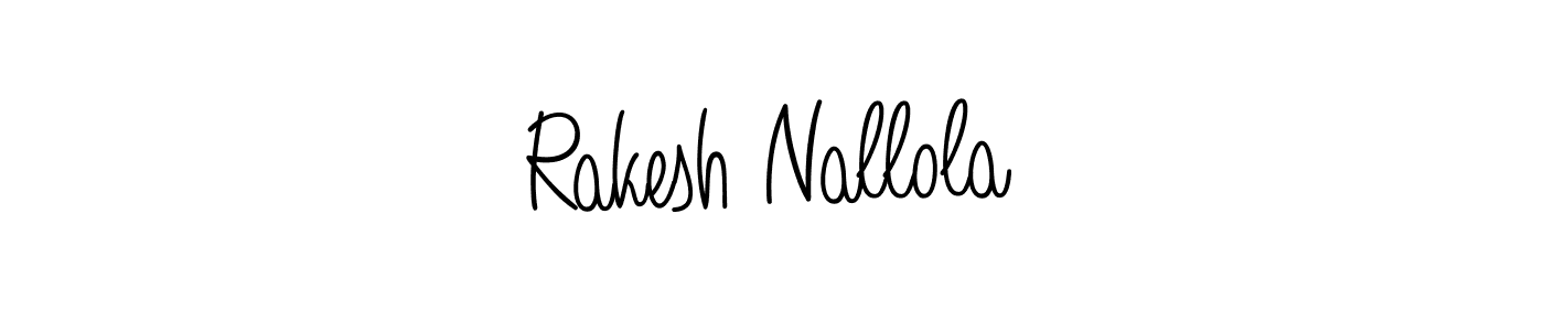 You should practise on your own different ways (Angelique-Rose-font-FFP) to write your name (Rakesh Nallola) in signature. don't let someone else do it for you. Rakesh Nallola signature style 5 images and pictures png