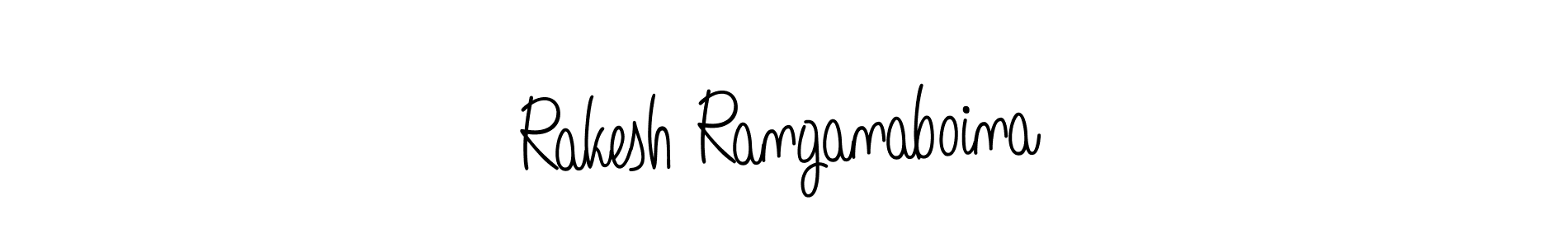 Use a signature maker to create a handwritten signature online. With this signature software, you can design (Angelique-Rose-font-FFP) your own signature for name Rakesh Ranganaboina. Rakesh Ranganaboina signature style 5 images and pictures png