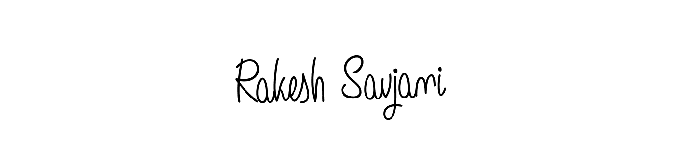 You should practise on your own different ways (Angelique-Rose-font-FFP) to write your name (Rakesh Savjani) in signature. don't let someone else do it for you. Rakesh Savjani signature style 5 images and pictures png