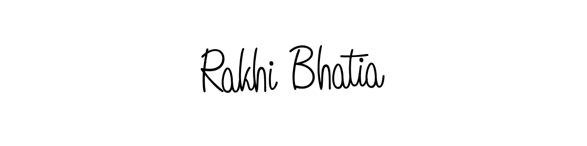 The best way (Angelique-Rose-font-FFP) to make a short signature is to pick only two or three words in your name. The name Rakhi Bhatia include a total of six letters. For converting this name. Rakhi Bhatia signature style 5 images and pictures png