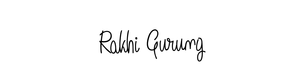 Rakhi Gurung stylish signature style. Best Handwritten Sign (Angelique-Rose-font-FFP) for my name. Handwritten Signature Collection Ideas for my name Rakhi Gurung. Rakhi Gurung signature style 5 images and pictures png