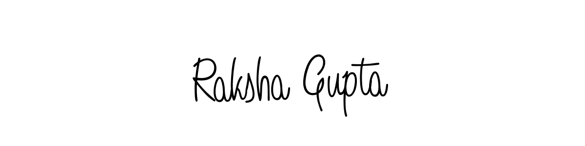 Make a beautiful signature design for name Raksha Gupta. With this signature (Angelique-Rose-font-FFP) style, you can create a handwritten signature for free. Raksha Gupta signature style 5 images and pictures png