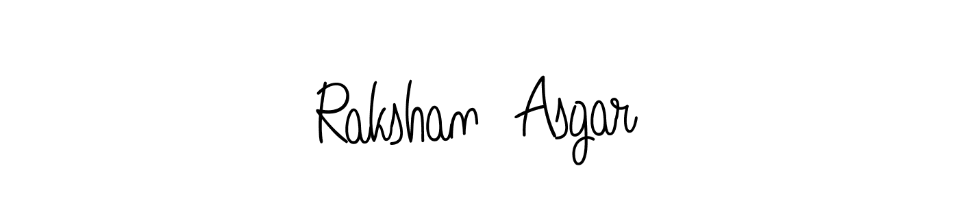 Create a beautiful signature design for name Rakshan  Asgar. With this signature (Angelique-Rose-font-FFP) fonts, you can make a handwritten signature for free. Rakshan  Asgar signature style 5 images and pictures png