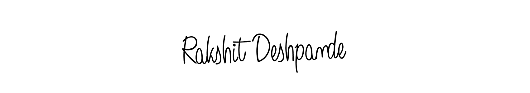 You should practise on your own different ways (Angelique-Rose-font-FFP) to write your name (Rakshit Deshpande) in signature. don't let someone else do it for you. Rakshit Deshpande signature style 5 images and pictures png