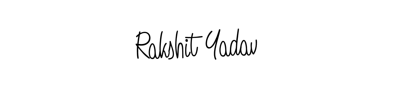 The best way (Angelique-Rose-font-FFP) to make a short signature is to pick only two or three words in your name. The name Rakshit Yadav include a total of six letters. For converting this name. Rakshit Yadav signature style 5 images and pictures png