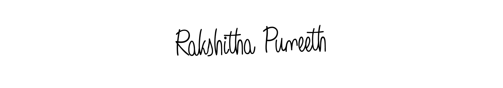 Design your own signature with our free online signature maker. With this signature software, you can create a handwritten (Angelique-Rose-font-FFP) signature for name Rakshitha Puneeth. Rakshitha Puneeth signature style 5 images and pictures png