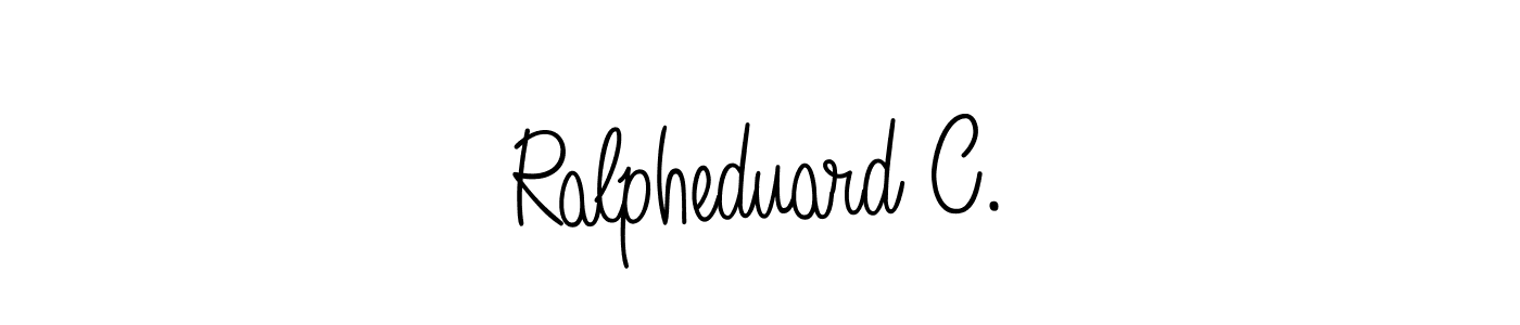 Use a signature maker to create a handwritten signature online. With this signature software, you can design (Angelique-Rose-font-FFP) your own signature for name Ralpheduard C.. Ralpheduard C. signature style 5 images and pictures png