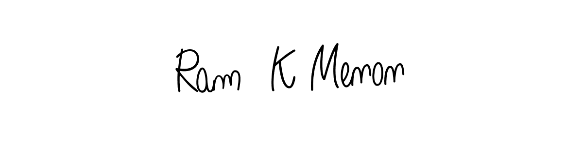 Design your own signature with our free online signature maker. With this signature software, you can create a handwritten (Angelique-Rose-font-FFP) signature for name Ram  K Menon. Ram  K Menon signature style 5 images and pictures png