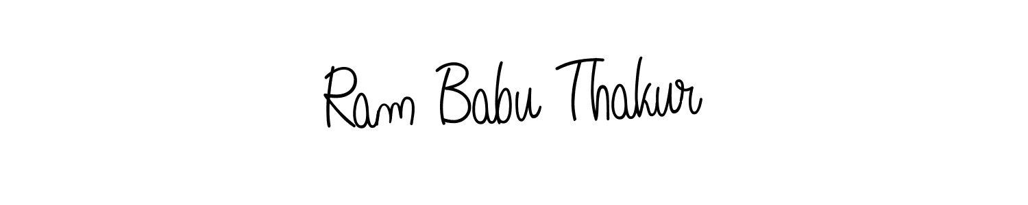 You should practise on your own different ways (Angelique-Rose-font-FFP) to write your name (Ram Babu Thakur) in signature. don't let someone else do it for you. Ram Babu Thakur signature style 5 images and pictures png