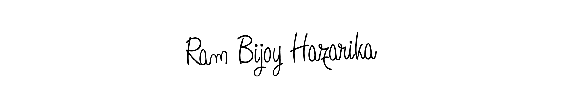 You should practise on your own different ways (Angelique-Rose-font-FFP) to write your name (Ram Bijoy Hazarika) in signature. don't let someone else do it for you. Ram Bijoy Hazarika signature style 5 images and pictures png