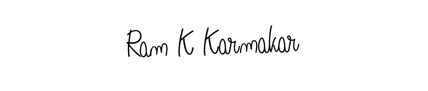 How to make Ram K Karmakar name signature. Use Angelique-Rose-font-FFP style for creating short signs online. This is the latest handwritten sign. Ram K Karmakar signature style 5 images and pictures png