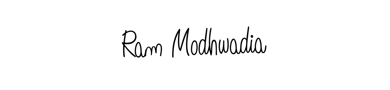 How to make Ram Modhwadia name signature. Use Angelique-Rose-font-FFP style for creating short signs online. This is the latest handwritten sign. Ram Modhwadia signature style 5 images and pictures png