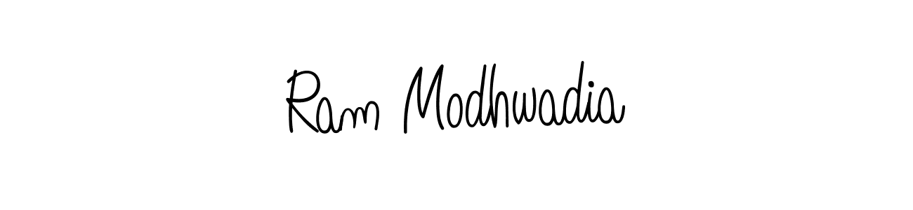 How to make Ram Modhwadia name signature. Use Angelique-Rose-font-FFP style for creating short signs online. This is the latest handwritten sign. Ram Modhwadia signature style 5 images and pictures png